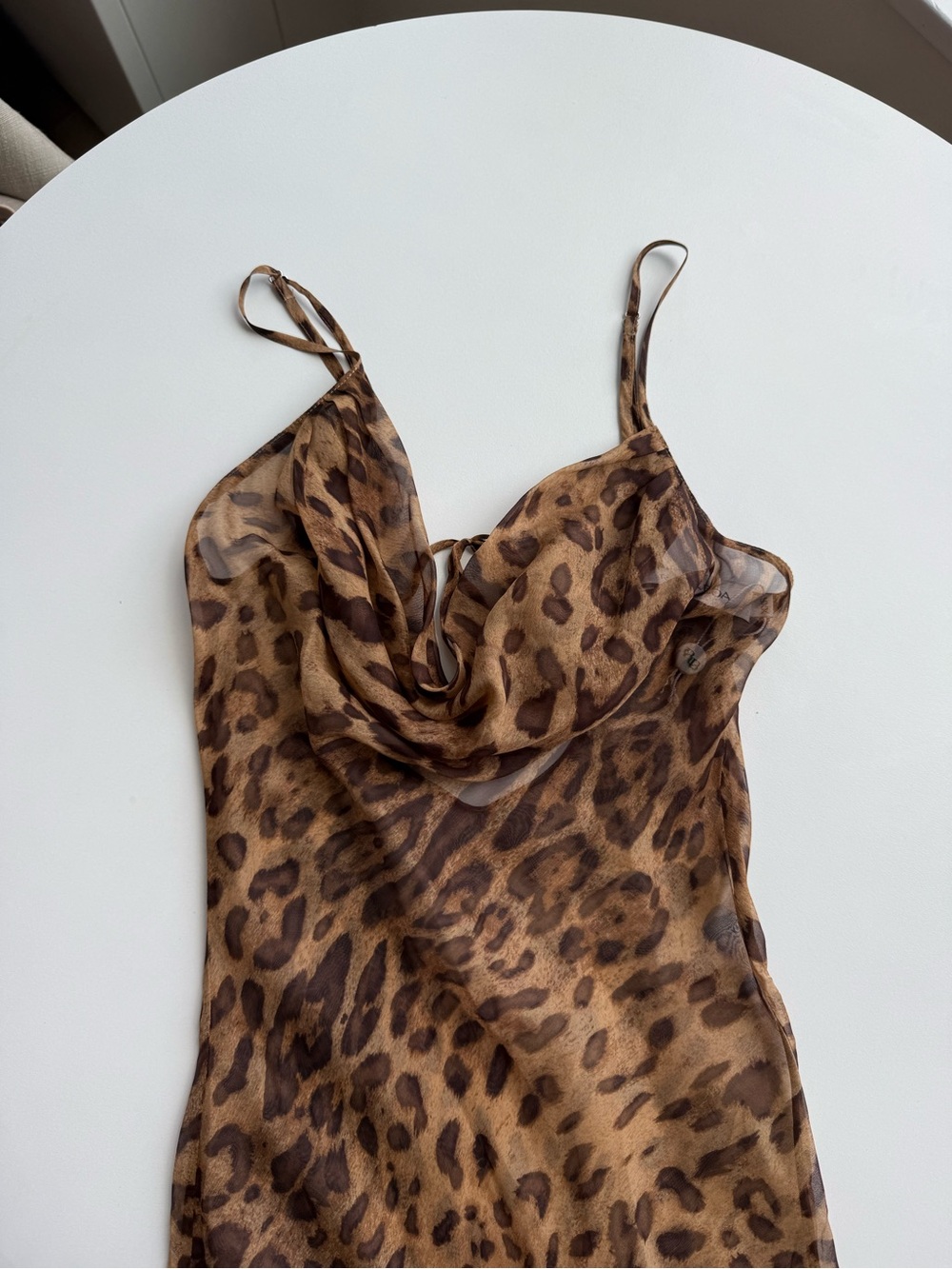 Rat & Boa Leopard-Print Cowl Slip Maxi Dress in Brown - Picture 3 of 4